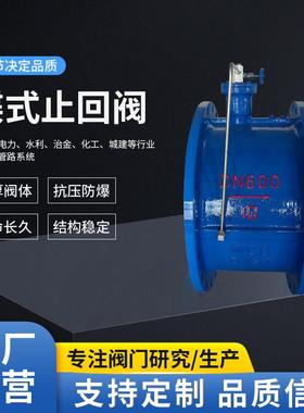 微阻蝶式缓闭止回阀HH49XHH47X铸钢球墨铸铁蝶式止回阀水利