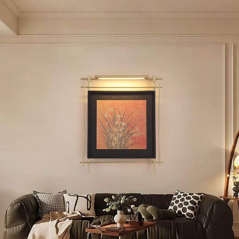 中古风壁灯法式复古灯客厅挂画灯创意宋式美学入户玄关装饰壁画灯