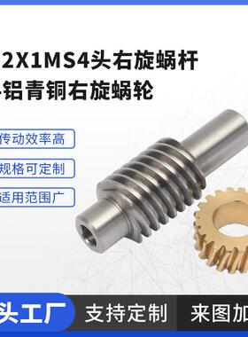 不锈钢涡轮蜗杆∅22x1ms4头右旋蜗杆9-4铝青铜右旋蜗轮精密加工