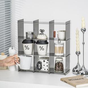 不锈钢杯架九宫格收纳架子客厅装饰展示架咖啡杯茶杯置物架工业风