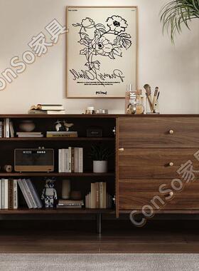 CSP2客斗柜小立柜收纳柜复古藤编实木腿置物柜卧室靠墙储物柜