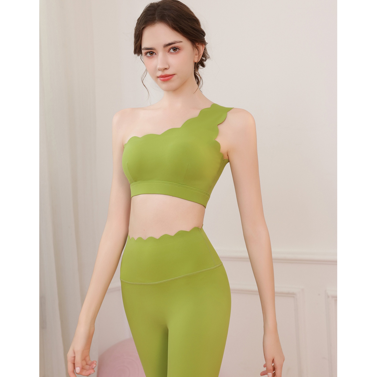 素念波浪花边瑜伽套装