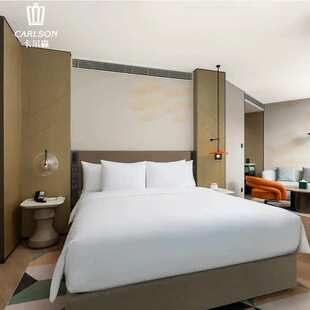 逸衡酒店民宿宾馆客房全套固装家具公寓样板房专用床床屏床箱家具