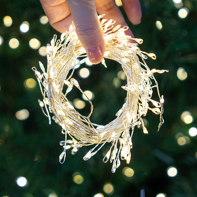 彩灯闪灯串灯圣诞树灯鞭炮灯圣诞节装饰灯铜线灯led发光挂灯氛围