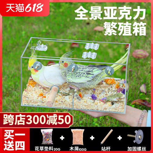 鹦鹉繁殖箱透明亚克力鸟屋虎皮玄凤专用孵化箱鸡窝下蛋雏鸟窝巢窝