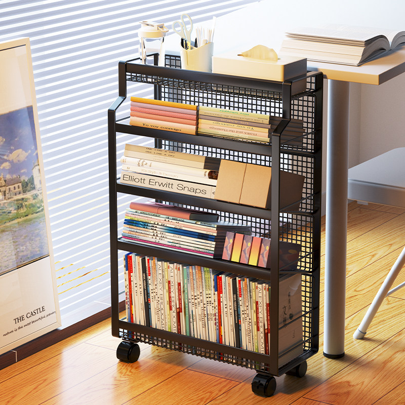 书桌旁书架落地文件架办公室桌面下多层文件收纳盒办公用品大全学