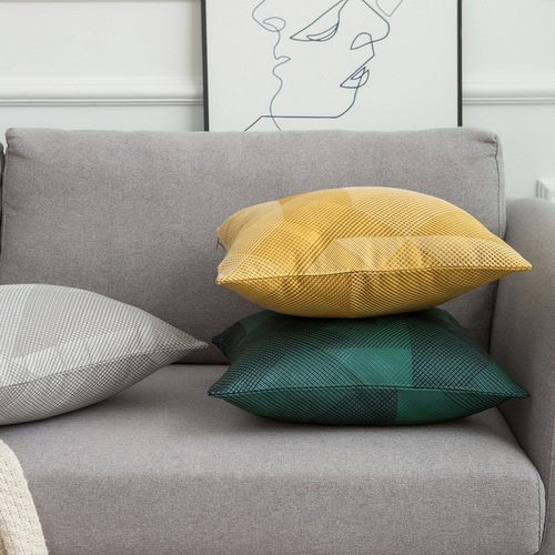 沙发地台床头靠垫躺床上看电视靠枕轻奢酒店样板间抱枕黄色大尺寸