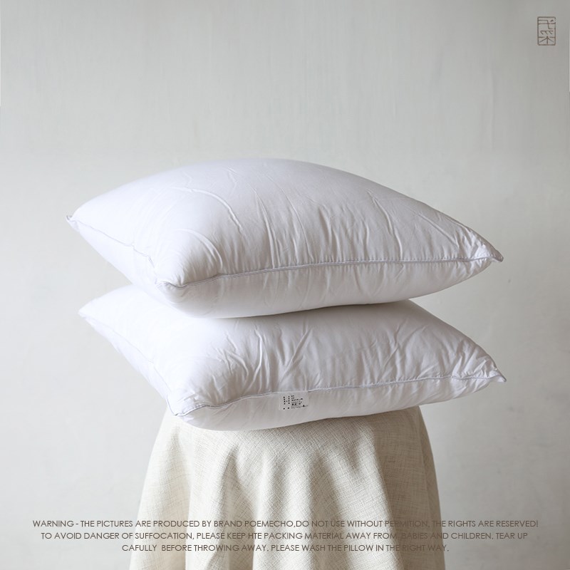 弋采防虫防霉防钻绒慢回弹羽绒质感全棉羽丝绒枕头抱枕腰靠垫枕芯