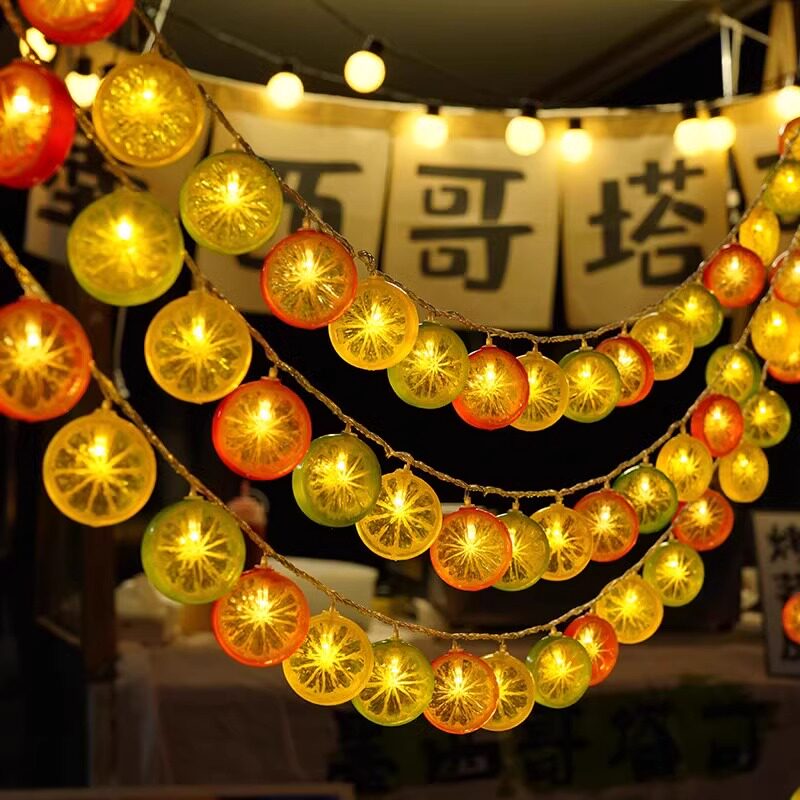 夜市摆摊水果氛围灯户外水果灯串地摊酒瓶灯led小彩灯生日装饰灯