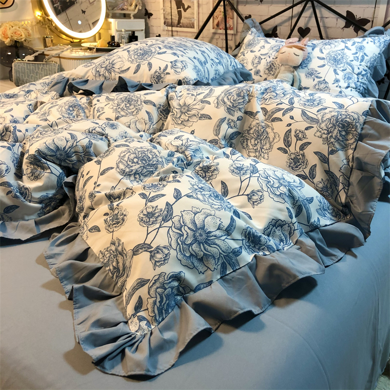 床上四件套赫本风床品欧式床品奢华高档夏天四件套轻奢高级感被套