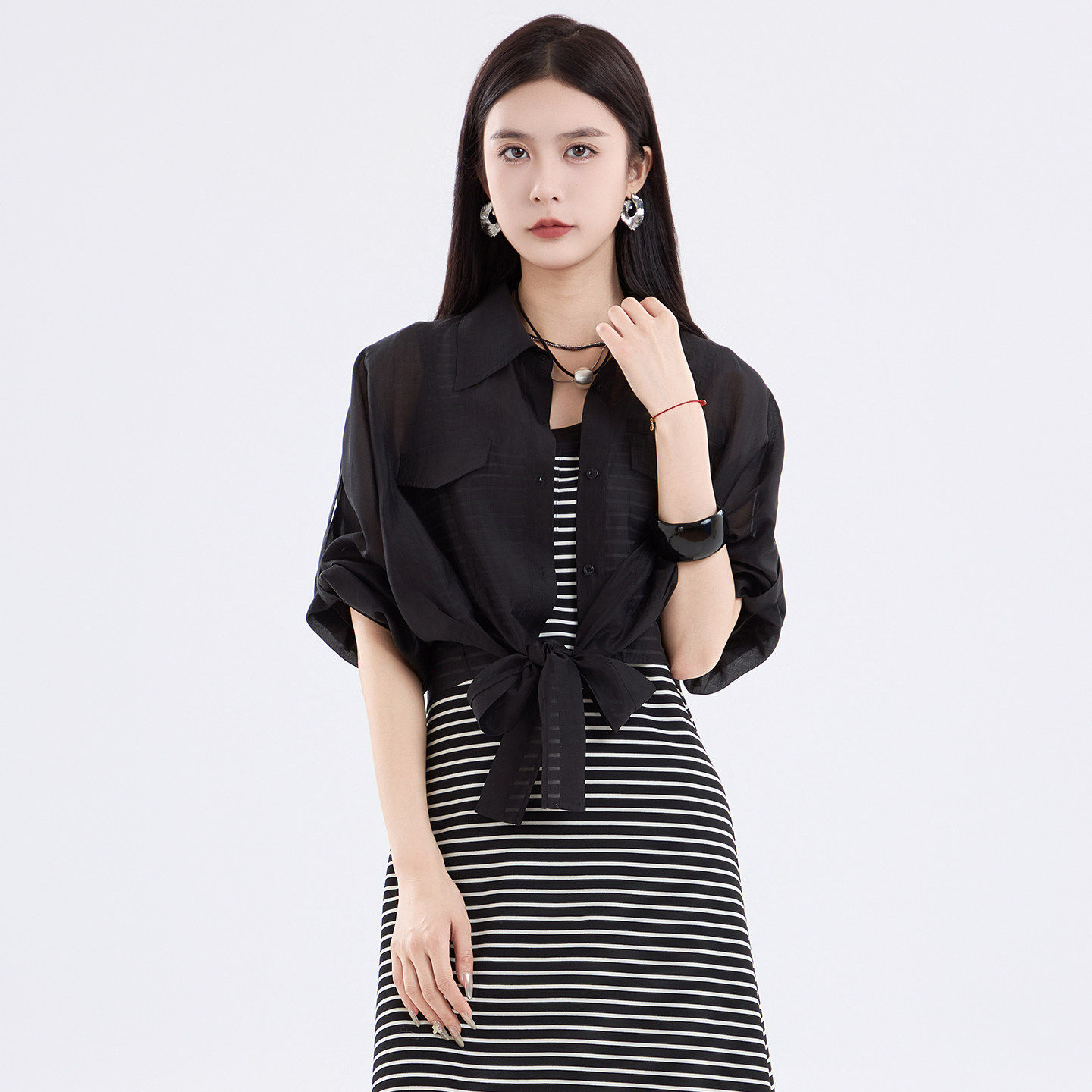 蜜澳衬衫女款2026新款外套小披肩高级感坎肩防晒衣女外搭罩衫