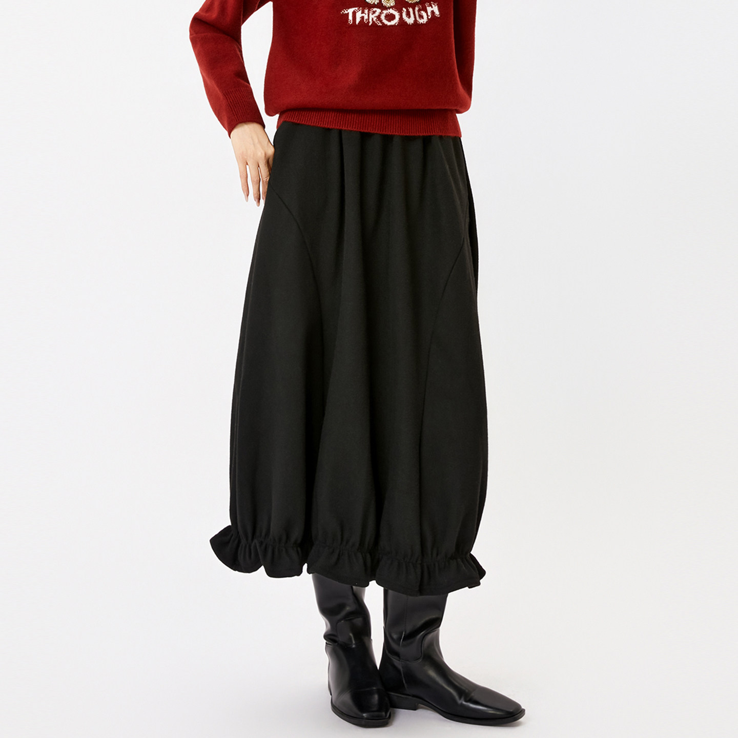 蜜澳半身裙2025冬季新款小个子中长款醋酸半裙高腰百搭松紧腰女,女装/女士精品,半身裙,淘宝优惠券,粉丝福利购,淘宝优惠卷