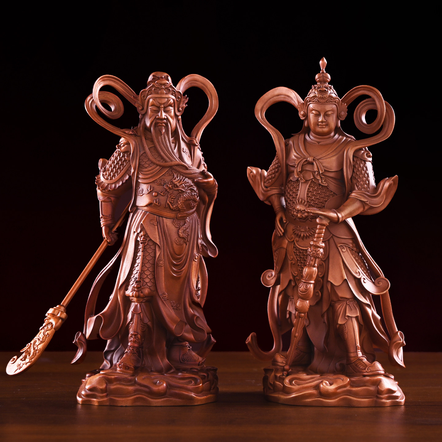 紫铜韦陀菩萨佛像伽蓝韦驮护法佛像铜像家用客厅供奉寺庙佛堂摆件