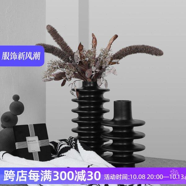 密度家居现代简约黑色树脂花瓶样板间客厅玄关餐桌花软装饰品摆件,家居饰品,花瓶,淘宝优惠券,粉丝福利购,淘宝优惠卷