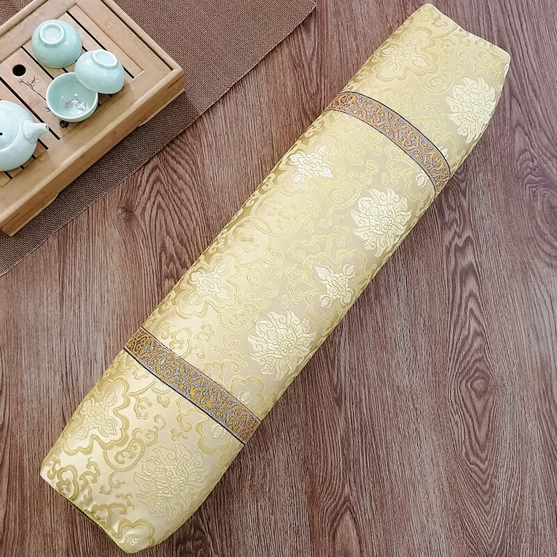 中式绣花锦缎刺绣包边黑苦荞麦壳荞麦皮助眠牵引颈椎手工仿古枕头