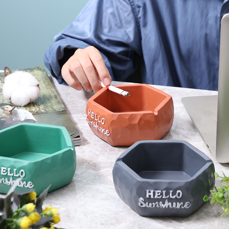 复古风家用餐厅装饰品水泥烟灰缸个性欧式创意酒吧客厅饭店小摆件