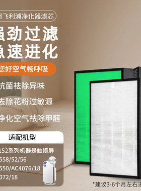 适配飞利浦空气净化器滤网AC4074/18 4072/18 4076/18 FY4152滤芯