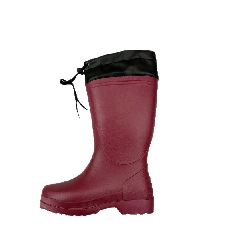 EVA雨鞋带护口绑带长筒轻便工作鞋女贴底片一次成型雨靴男