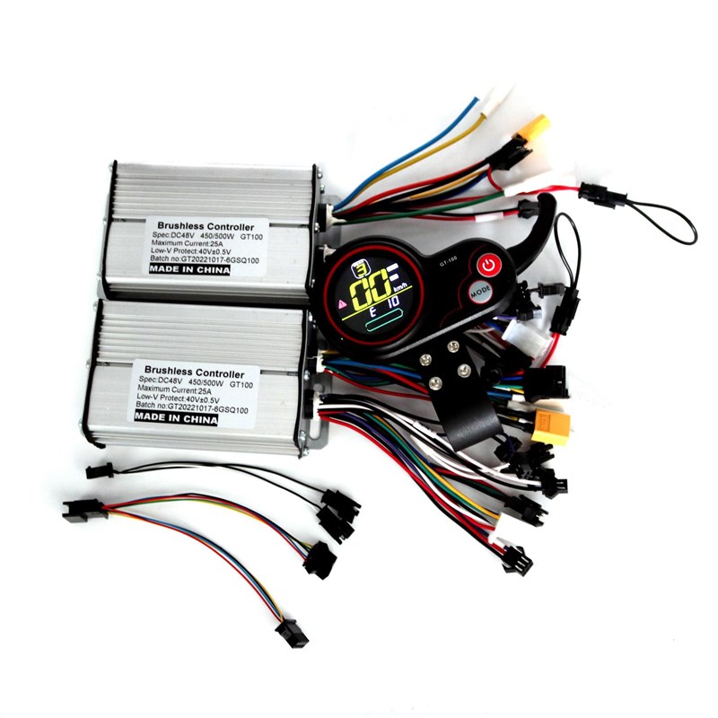 双驱动6MOSFET 36-60V 500W 25A无刷直流正弦波控制器GT100一套