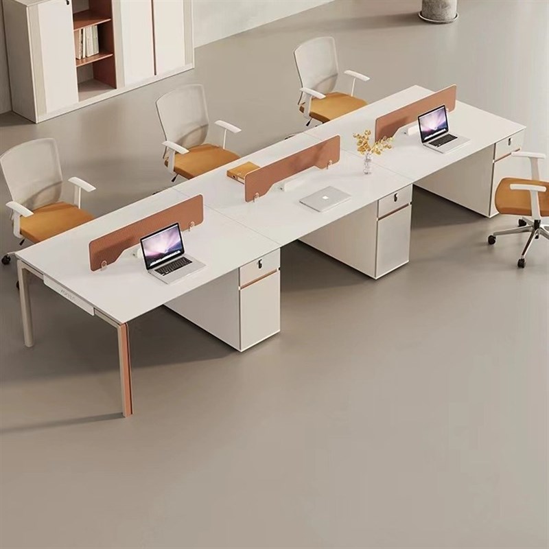 简约现代职员桌4/6/8人位办公家具位员工桌屏风办公桌椅组合