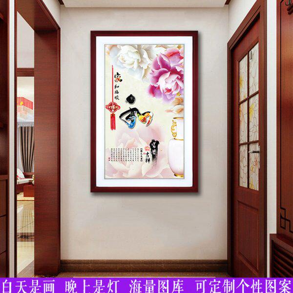 新中式壁画灯过道楼梯间走廊卧室床头壁灯人体感应个性创意墙灯画