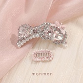 宠物发夹马尔济斯发夹粉色满钻少公主发夹约克夏bb夹泰迪比熊西高