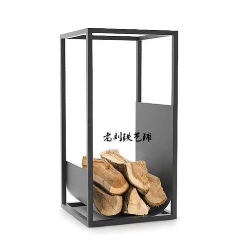 落地欧式铁艺置物架柴火收纳架壁炉装饰家用木柴隔板架