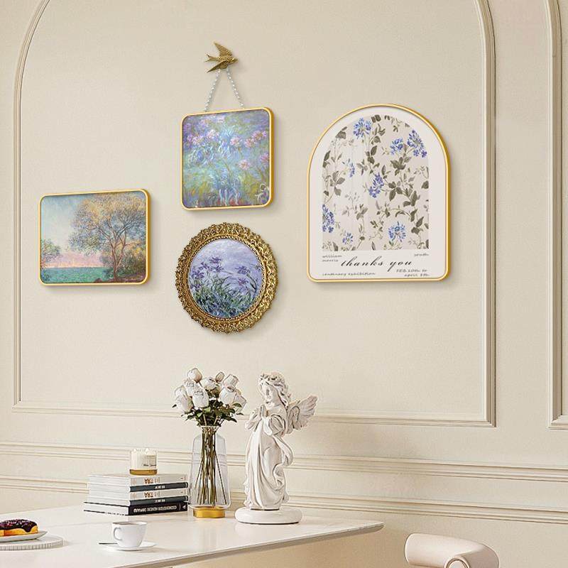 法式奶油风餐厅装饰画高级感客厅沙发背景墙挂画小众艺术组合壁画