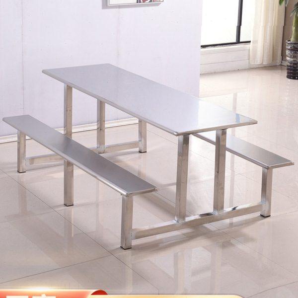 学校学生食堂餐桌椅组合员工地小吃店快餐店不锈钢连体餐桌4人8人,住宅家具,不锈钢/PVC餐桌,淘宝优惠券,粉丝福利购,淘宝优惠卷