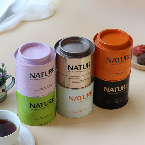 叠叠高圆形e马口铁茶叶密封罐 咖啡豆家居礼赠品纯色三两罐可定制