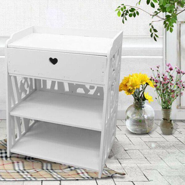 韩式田园简约镂空雕花床头柜收纳架 家居店铺装饰整理置物架