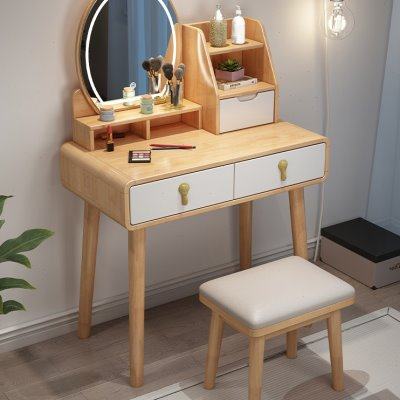 北欧实木梳妆台卧室小户型化妆桌多功能经济型带灯收纳储物柜,住宅家具,梳妆台/桌,淘宝优惠券,粉丝福利购,淘宝优惠卷