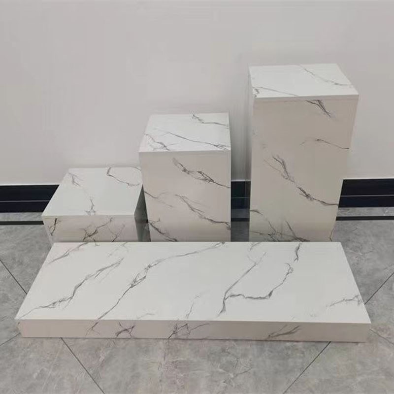 47N长方形木质免烤漆地台仿大理石模特婚纱增高台发光展示台底座