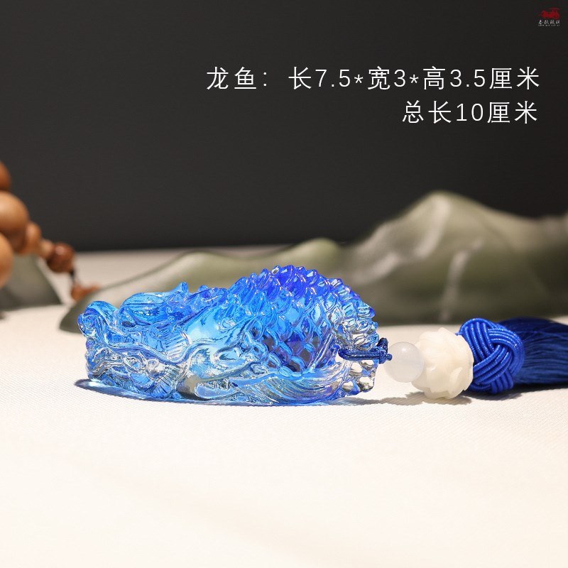 琉璃蟹钳手上有钳手中有钱手把件车内客厅家居饰品螃蟹钳挂件