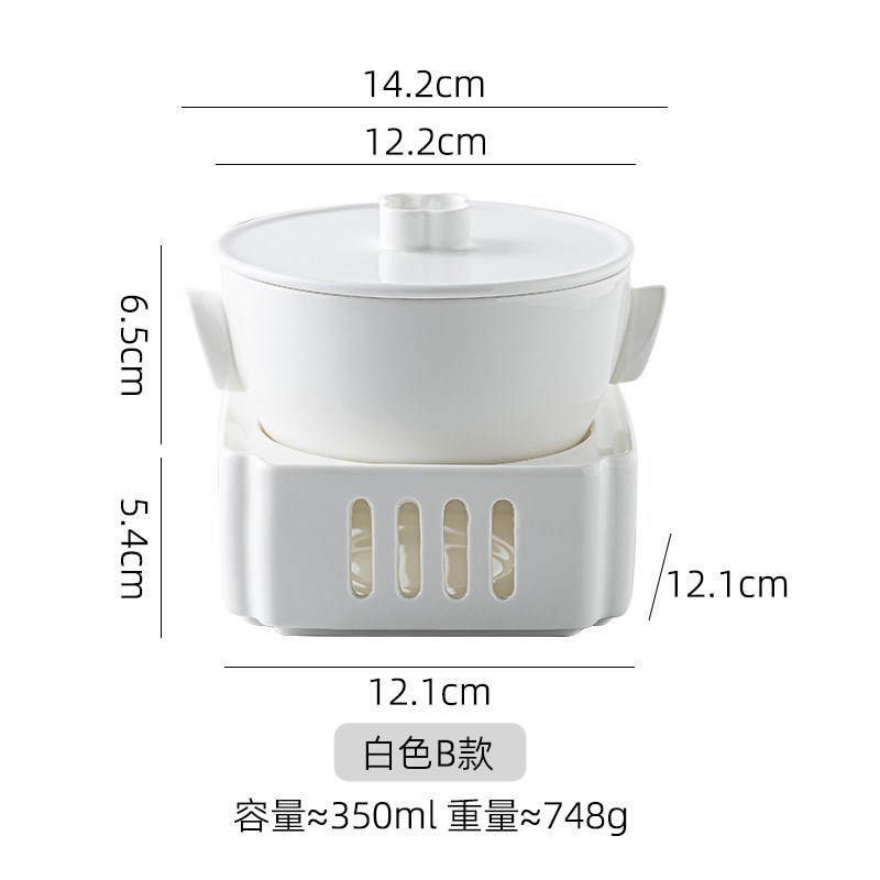 61K3蜡烛加热位上翅盅保温炖盅炉翅羹盖碗带盖炉燕窝盅金边佛跳墙