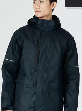 代尔塔405412中长款防寒服保暖服男女风衣修身多功能防雨服