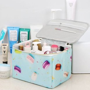 红蝌蚪可折叠化妆箱便携大容量化妆包收纳包旅行化妆盒收纳盒家用