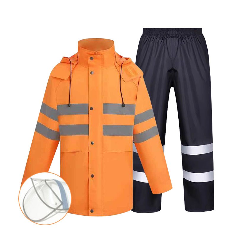 铁路专用雨衣男铁路局运输施工运输物流双层反光雨衣橙色印字logo