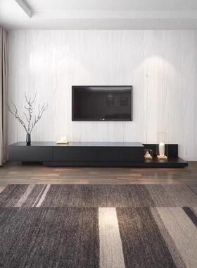 北欧合落地WUX电视柜茶几组黑色伸可缩电视小柜落地现代简约户型
