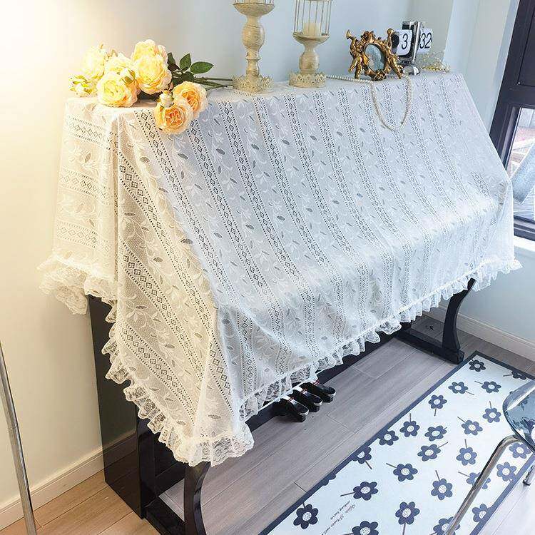 田钢琴园布盖布罩蕾丝电钢琴半防罩FS757328尘罩全罩荷叶花边公主