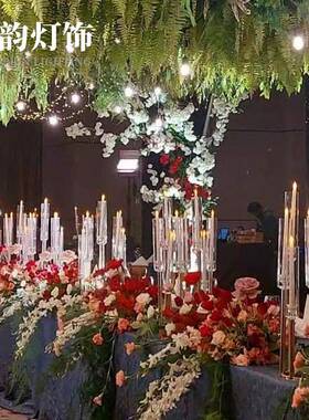 创意婚FSF庆道具圆环金属烛餐烛晚餐台节庆派对桌圣诞节烛台摆光