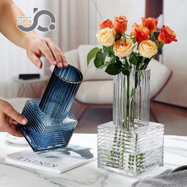 现代简约城市之光创意艺术玻璃花瓶百合玫瑰高级感桌面摆件水培瓶,家居饰品,花瓶,淘宝优惠券,粉丝福利购,淘宝优惠卷