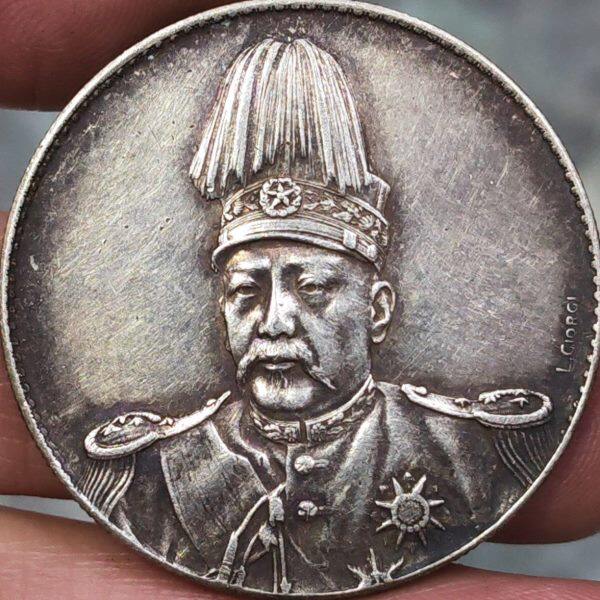 92%含银C05纯银银圆签字版袁世凯高帽飞龙纪念币银币银元银币真银