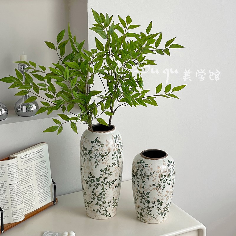 网红繁花冰裂陶瓷花瓶大号摆件客厅水培绿植插花S创意高级感田园