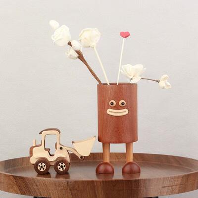 意实趣木大嘴筒搞怪味笔筒多功创能学生笔桌面文具收纳MNN-0011筒