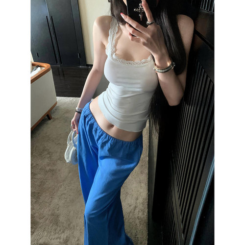 纯欲bm风蕾丝拼接吊带背心女上衣