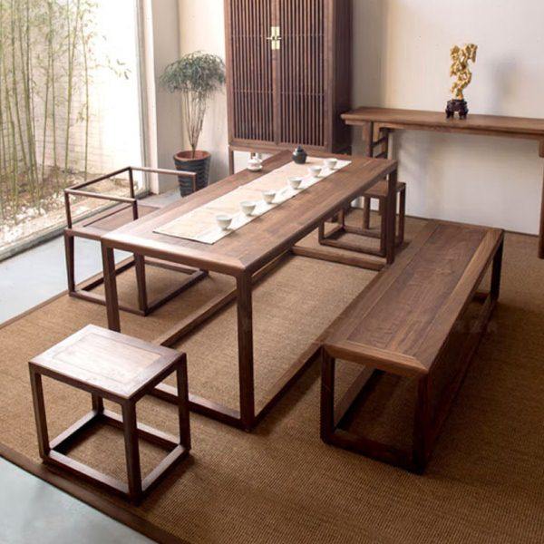 实木茶桌禅意茶几新中式黑胡桃木茶桌椅组合茶楼茶室泡茶实木桌子,商业/办公家具,茶台/茶桌,淘宝优惠券,粉丝福利购,淘宝优惠卷