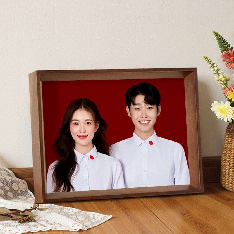 结婚照相框登记照k摆台海马体6寸7洗照片定制婚纱照高级感8寸展示