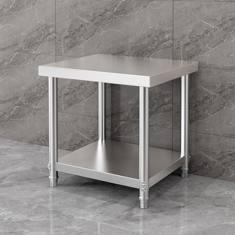 双层不锈钢工作i台厨房操作台案板三层加厚不锈钢桌子打包台打荷