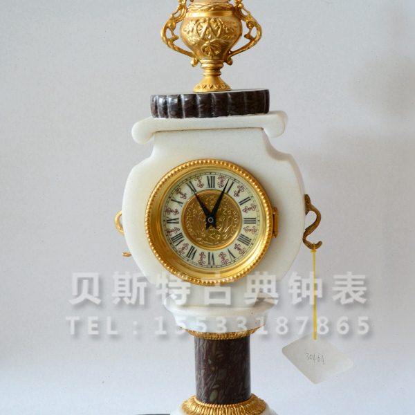 铸铜理石座钟|欧式上弦座钟|家居静音装饰台钟|仿古董钟|挂钟|